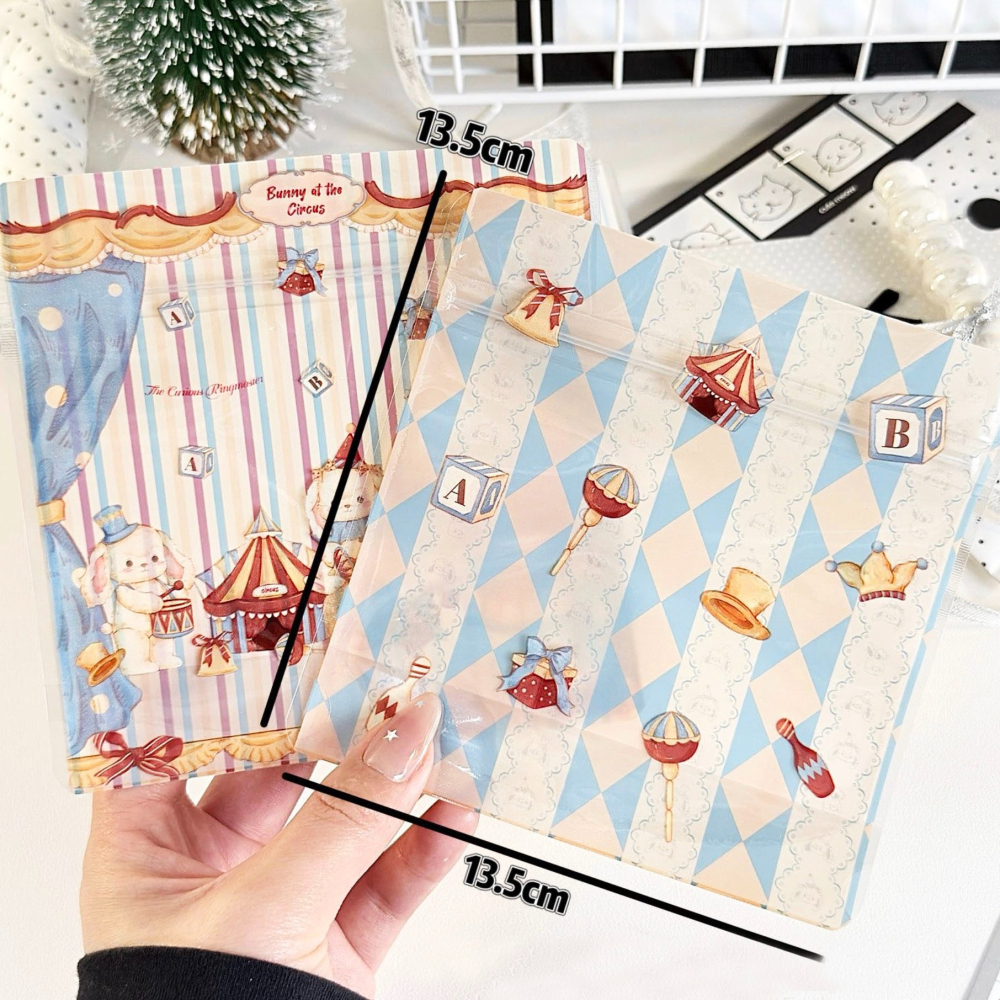旋轉木馬兔兔可立式夾鍊袋(混裝約50只入)/馬戲團牛軋糖果食品自封禮品袋/創意烘焙包裝袋/曲奇餅乾糖果單獨小包裝-細節圖2