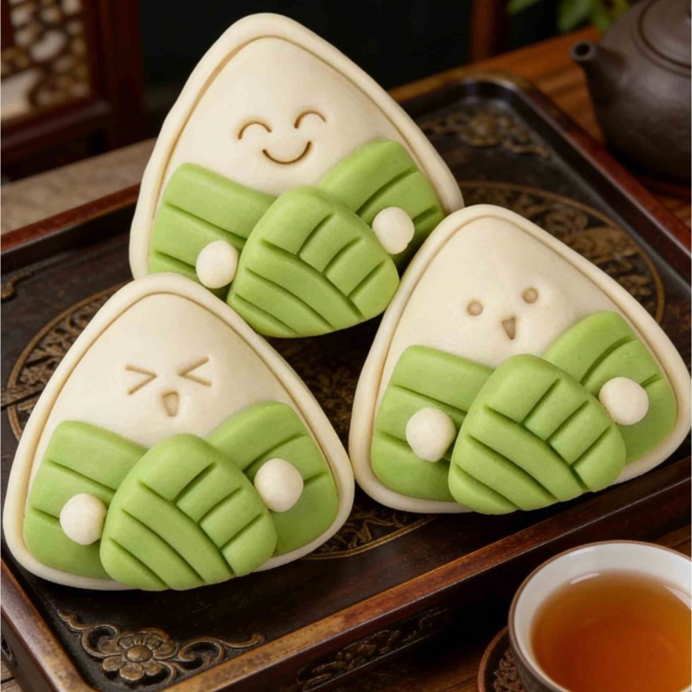 ◎7件組◎端午節粽子造型饅頭模具/創意卡通饅頭豆沙包切模/3D列印按壓式花樣麵點模/端午造型饅頭工具-細節圖4