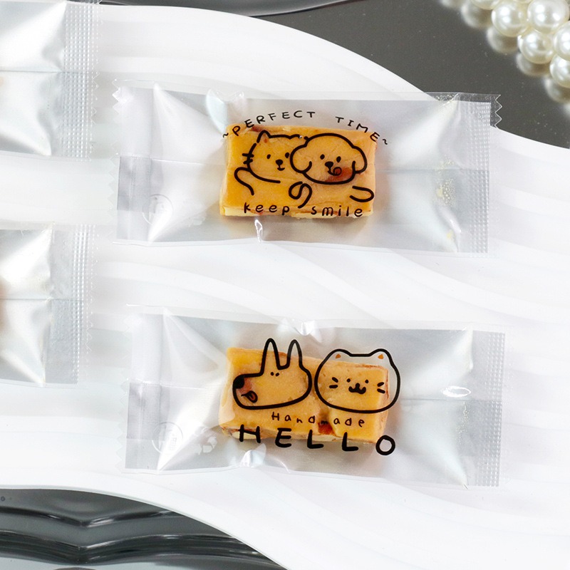 ◎4*9cm◎萌寵四合一糖果機封袋(約100只混入)/牛軋糖巧克力點心袋/海鹽杏仁太妃糖核桃糕CPP機封袋-細節圖3