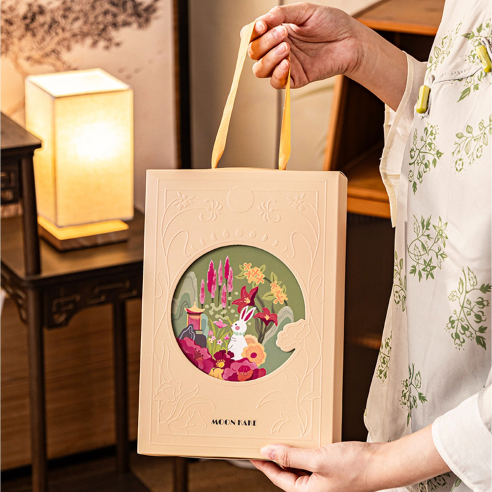 ◎2入◎四/六粒式中秋花鏡鏤空抽屜式包裝盒/中秋節中式糕點綠豆糕曲奇雪花酥太妃糖果點心禮盒/牛軋糖曲奇餅乾紙盒子/廣式冰-細節圖5