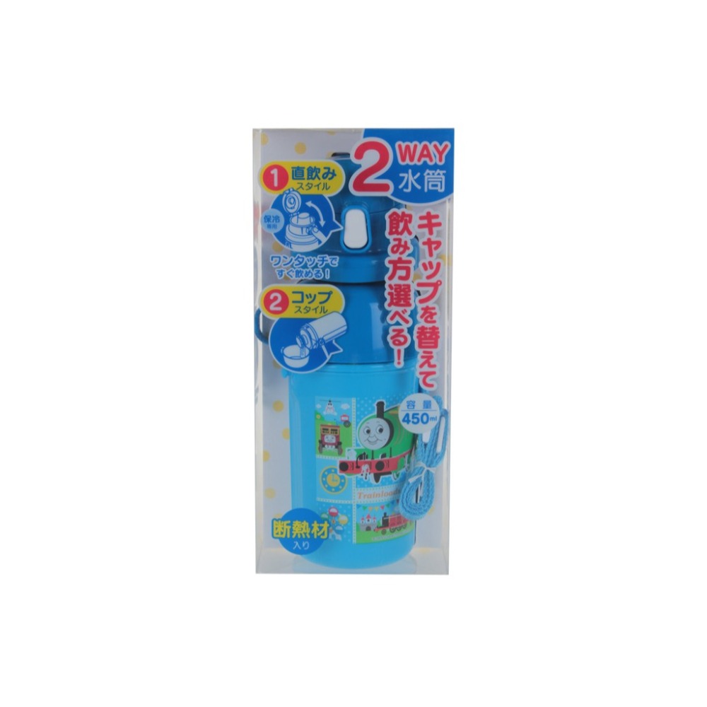 日本 OSK 雙蓋2WAY兒童水壺 湯瑪士小火車 Hello kitty 直飲水壺-細節圖2