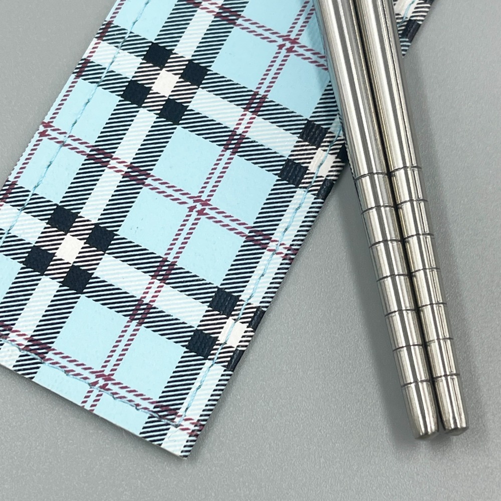 OSAMA 王樣御用餐具組 紳士淑女格紋 環保餐具組(筷)-細節圖2