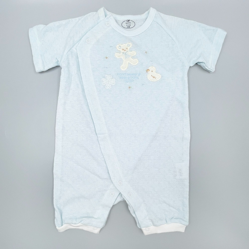 日本製 純棉 嬰幼兒 短袖兔裝 連身衣 透氣兔衣 60cm-細節圖2