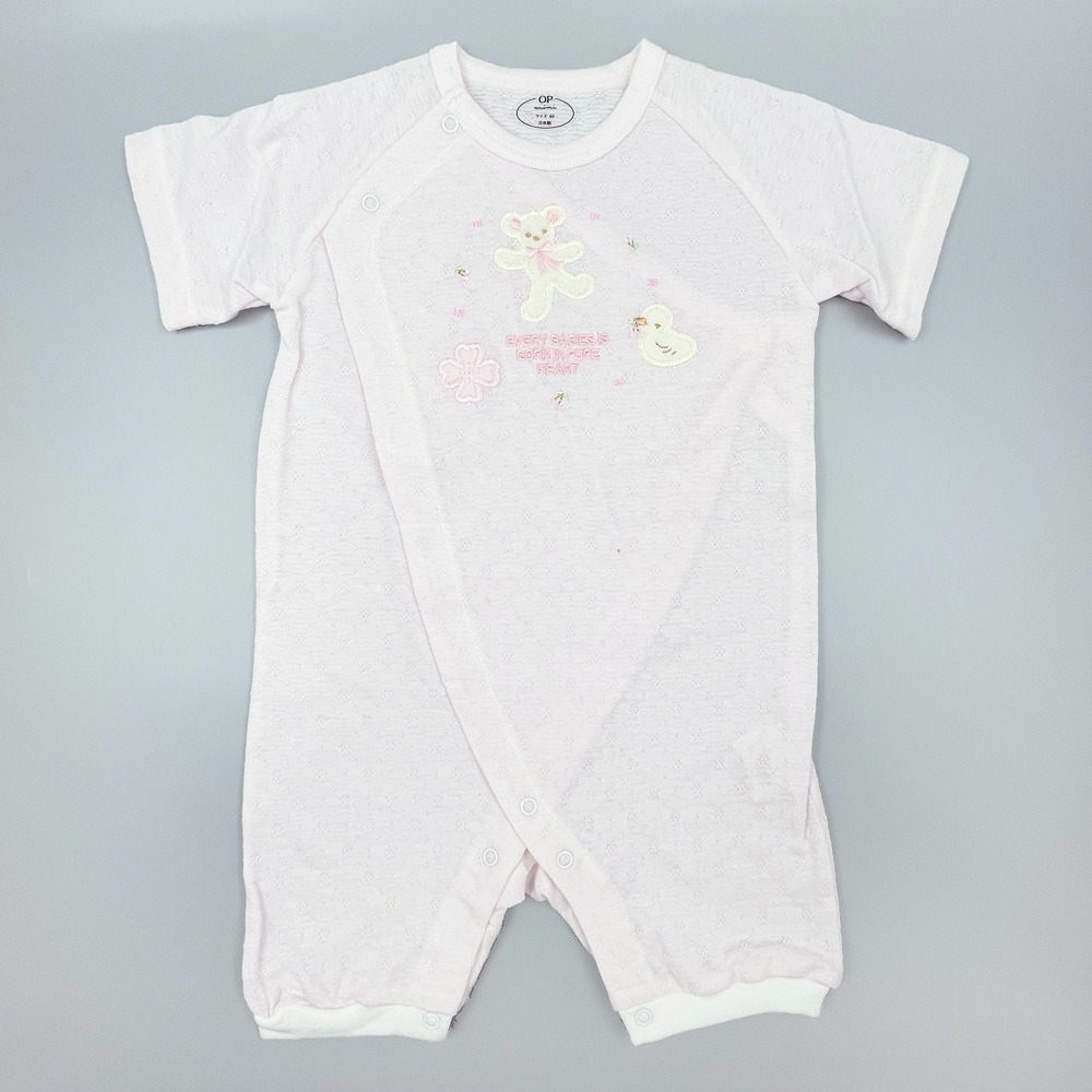 日本製 純棉 嬰幼兒 短袖兔裝 連身衣 透氣兔衣 60cm-細節圖3