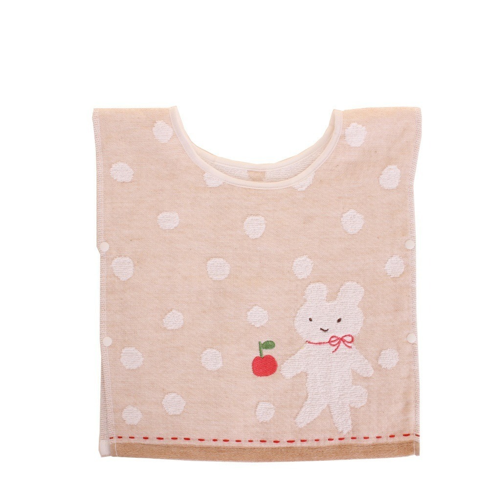 JOGAN 日本純棉 蘋果兔圍兜方巾 圍兜兜-細節圖2