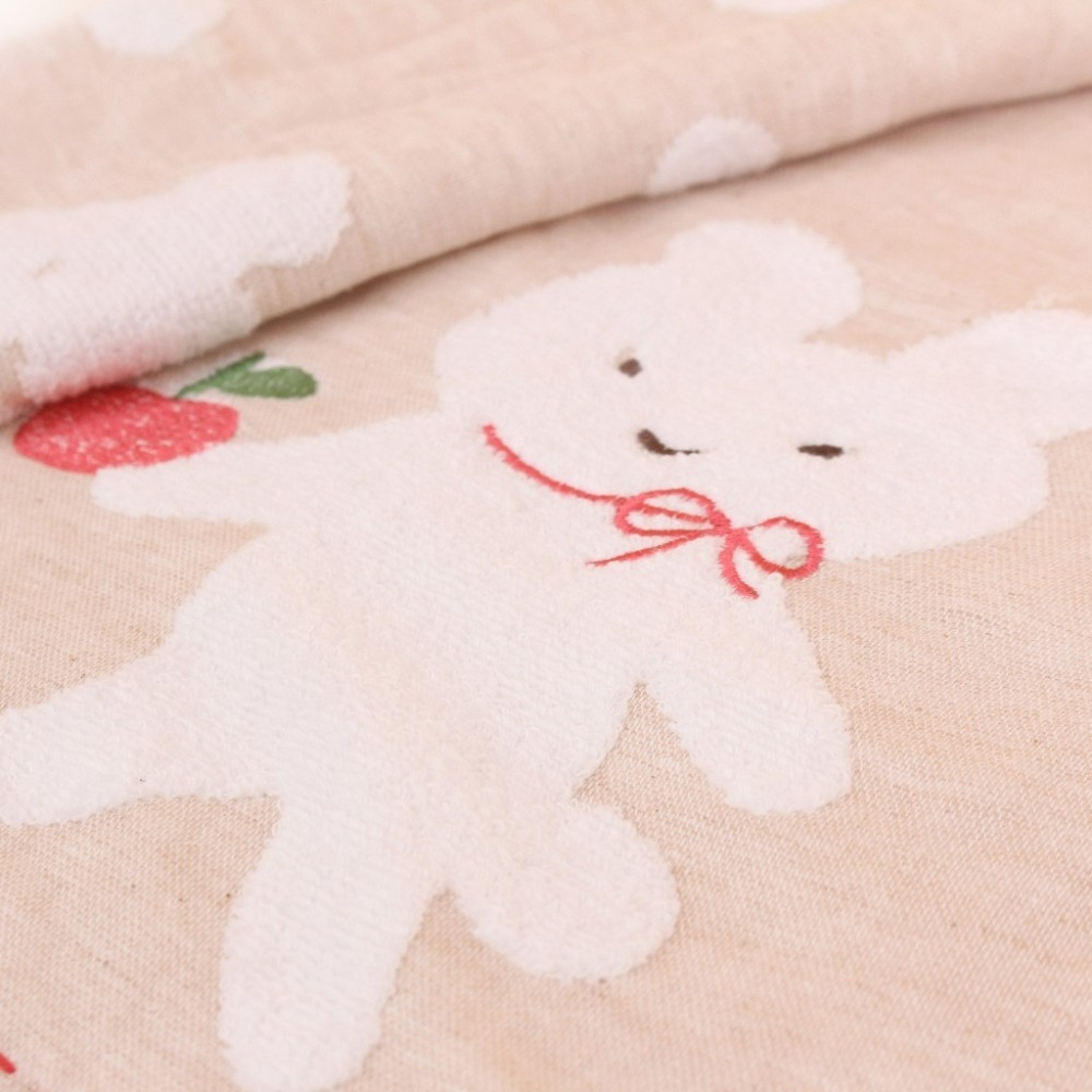 JOGAN 日本純棉 蘋果兔圍兜方巾 圍兜兜-細節圖3