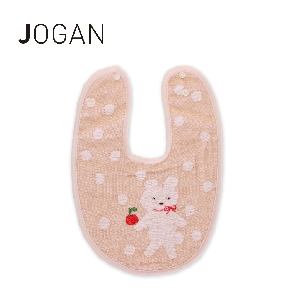 JOGAN 日本純棉 蘋果兔圍兜方巾 圍兜兜-細節圖6