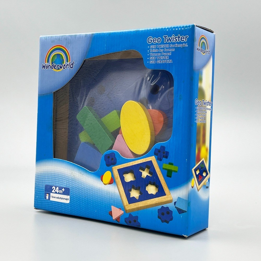 Wonderworld 泰國 旋轉幾何形狀組 積木 木質 益智 分類 遊戲-細節圖2