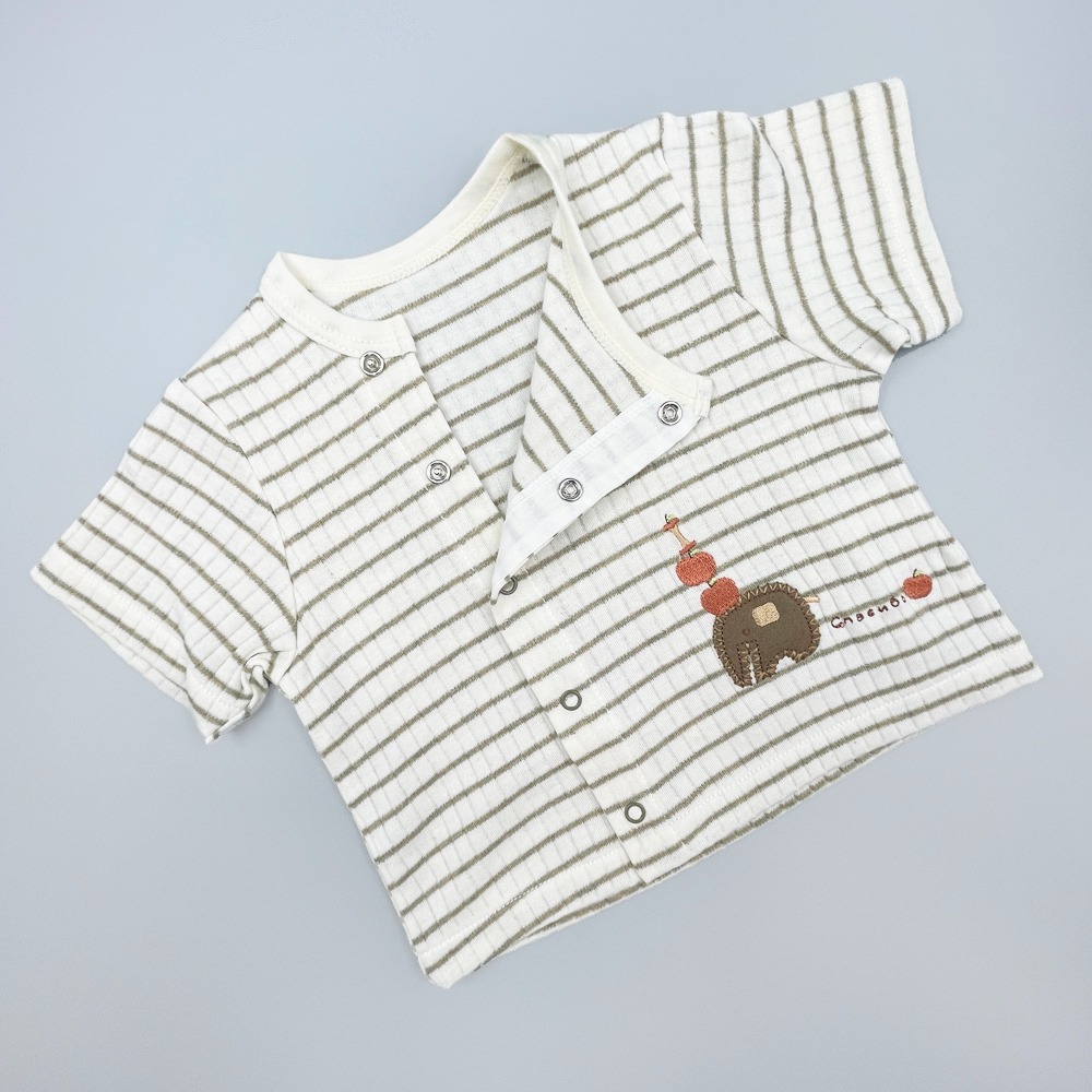 日本製 純棉 嬰幼兒 短袖套裝 二件式外出服 短袖短褲 70CM-細節圖2