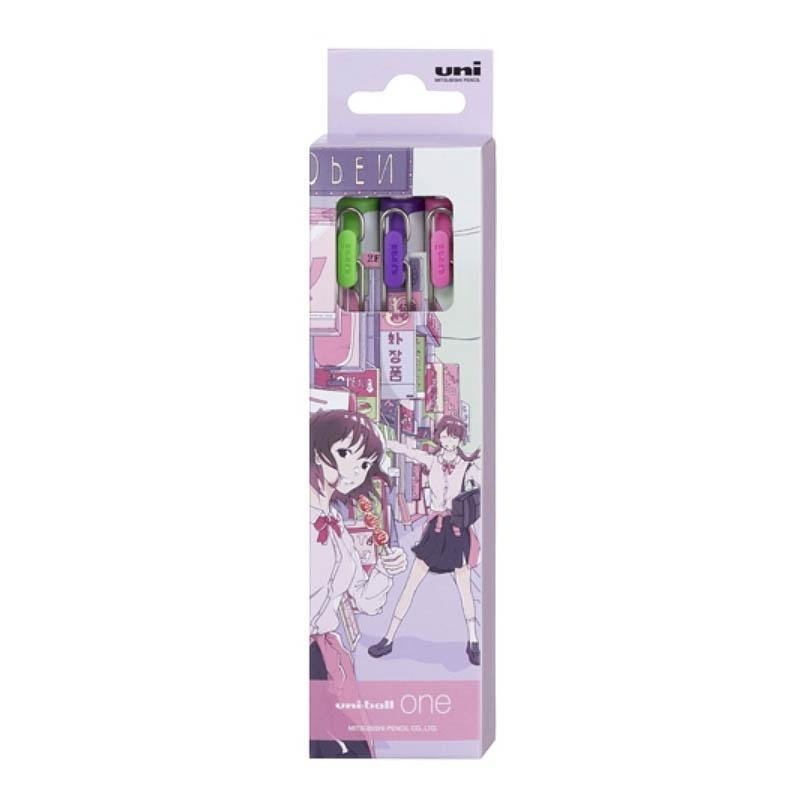 現貨 三菱 Uni-ball one中性圓珠筆 放學後 插畫家聯名 0.38mm 日本限定 三色組-細節圖4