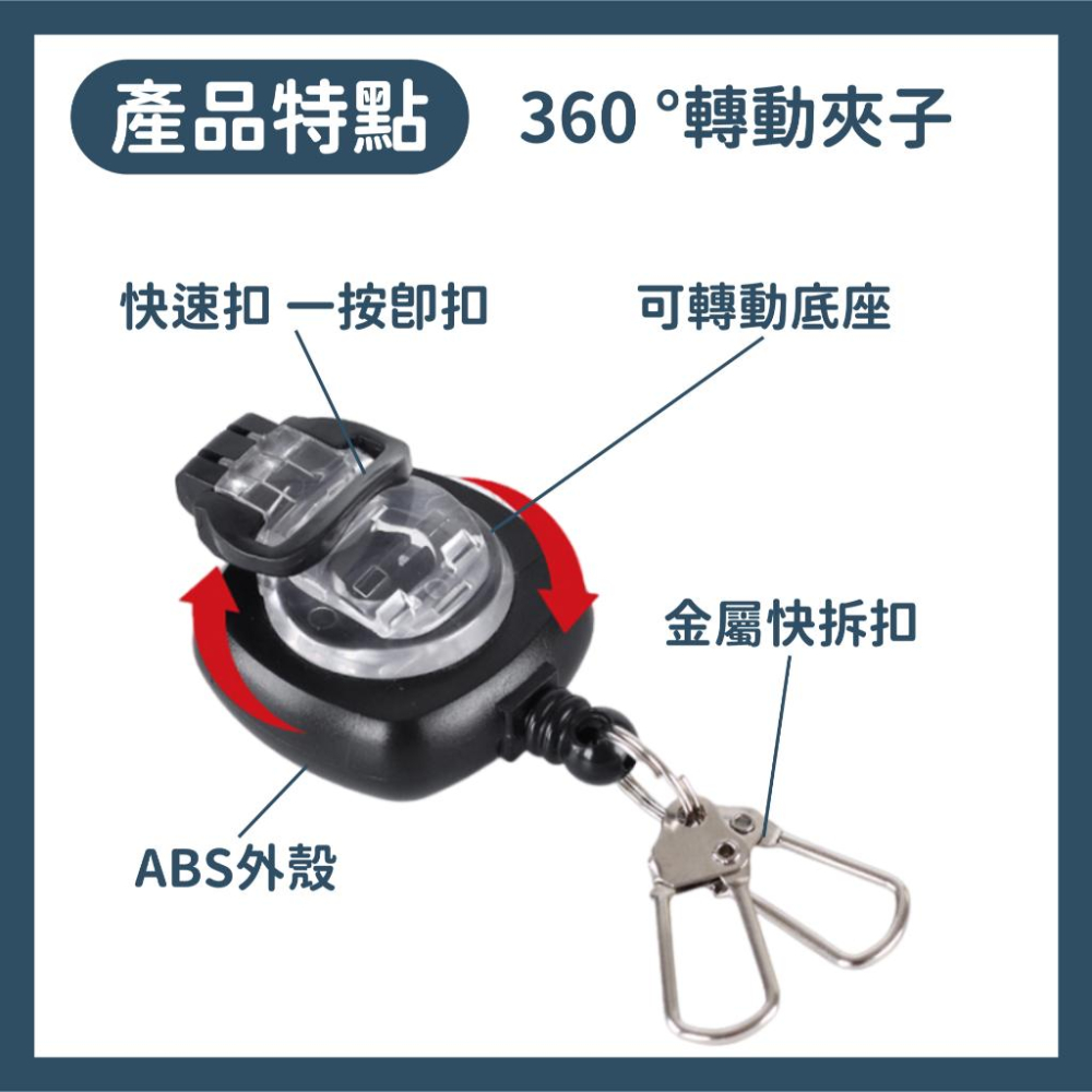 「快速出貨」旋轉伸縮易拉扣 醫護360度旋轉 識別證 悠遊卡感應卡套護士夾伸縮扣gogoro扣汽車拉繩證件套掛勾鑰匙圈-細節圖2
