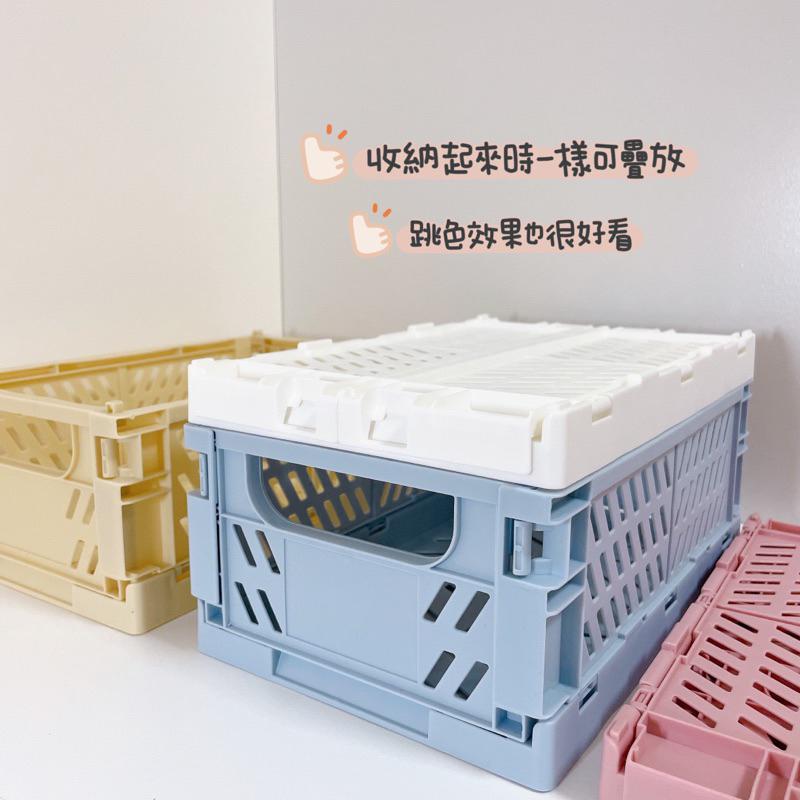 台灣現貨⚡摺疊收納籃 收納盒 收納箱 桌面收納 可收式 可疊加 折疊收納籃 抽屜收納 置物盒 多功能收納 🐰兔兔子🐰-細節圖4