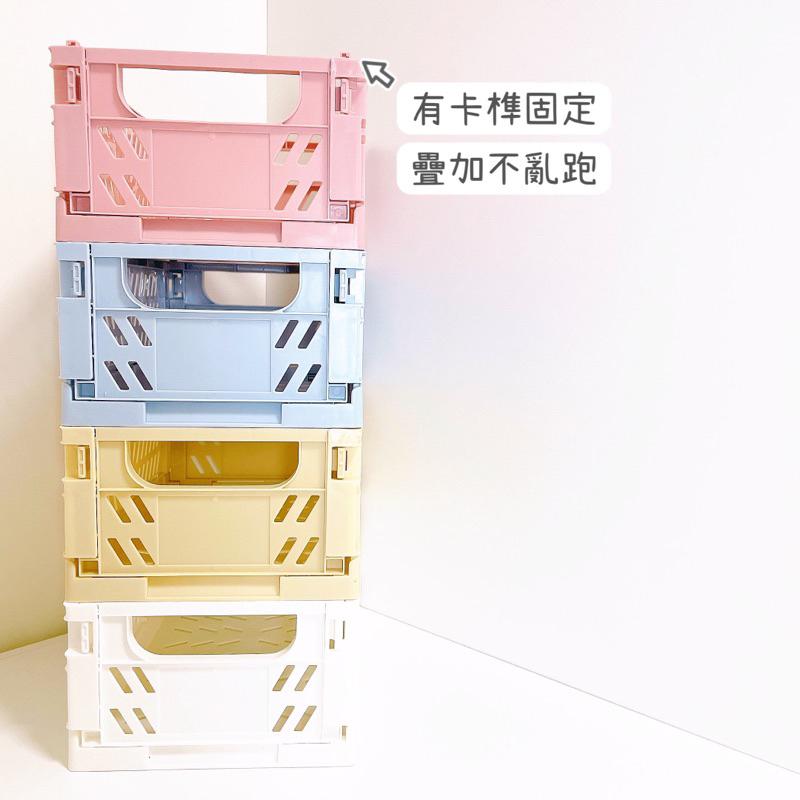 台灣現貨⚡摺疊收納籃 收納盒 收納箱 桌面收納 可收式 可疊加 折疊收納籃 抽屜收納 置物盒 多功能收納 🐰兔兔子🐰-細節圖5