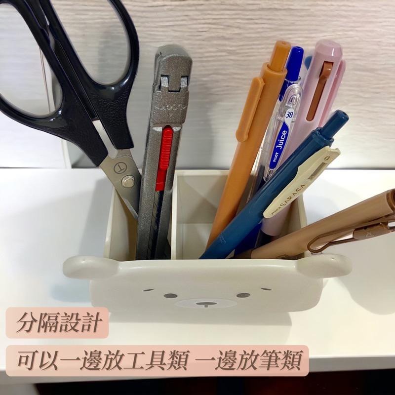 雙格造型筆筒 自由熊可愛筆筒 文具收納 辦公室收納 療癒小物 時代良品 🐰兔兔子🐰-細節圖3