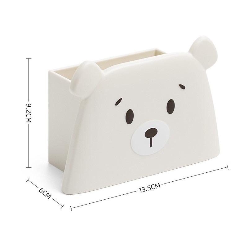 雙格造型筆筒 自由熊可愛筆筒 文具收納 辦公室收納 療癒小物 時代良品 🐰兔兔子🐰-細節圖6