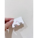 韓國🇰🇷東大門🌹輕奢小眾縷空蝴蝶結雙層耳扣易扣式925銀針耳環-規格圖6