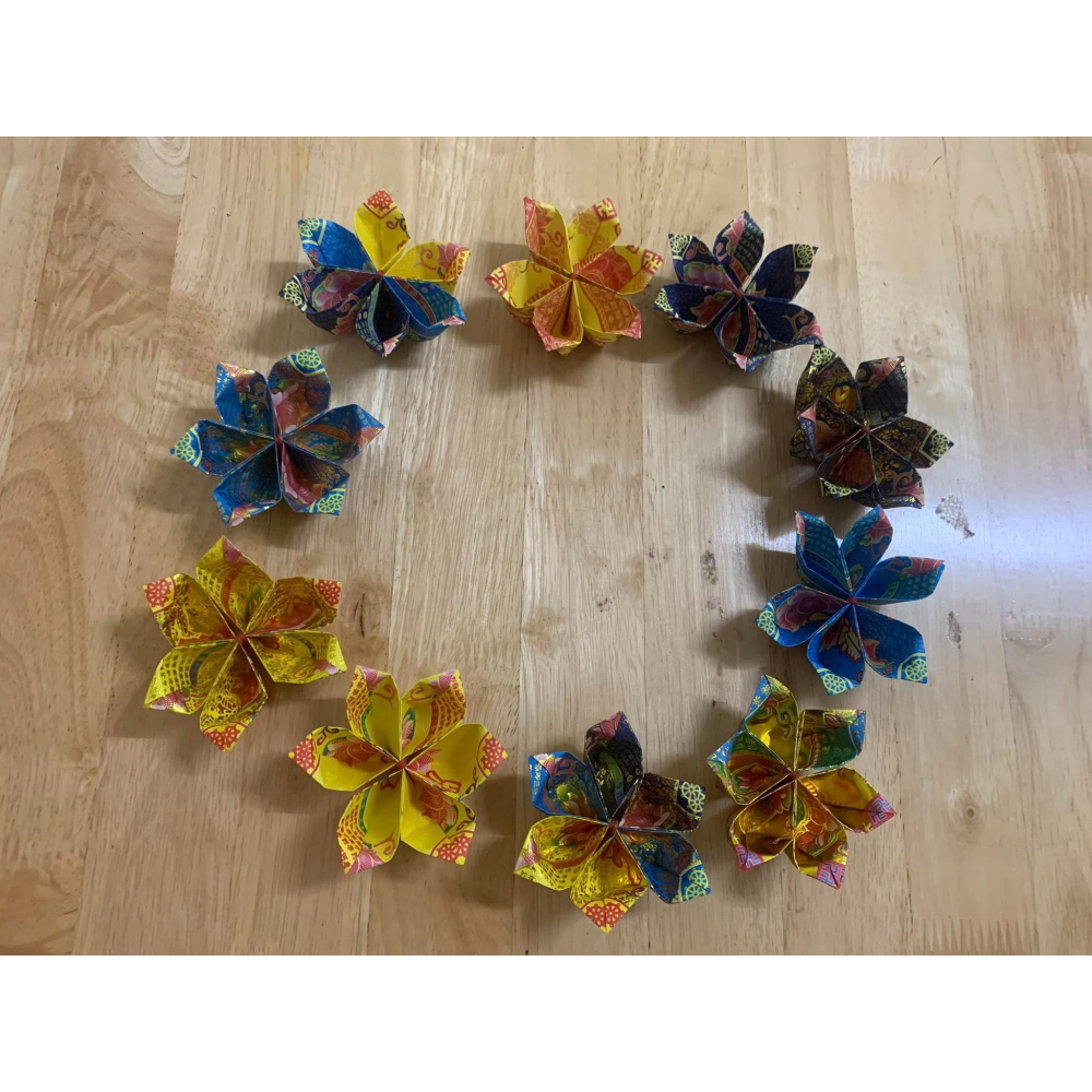 *涵涵*心意手作坊 N004 單瓣小蓮花  福祿延壽/拜神明/紙紮/祭祖/追思/百日/往生/普渡/冤親債主-細節圖2