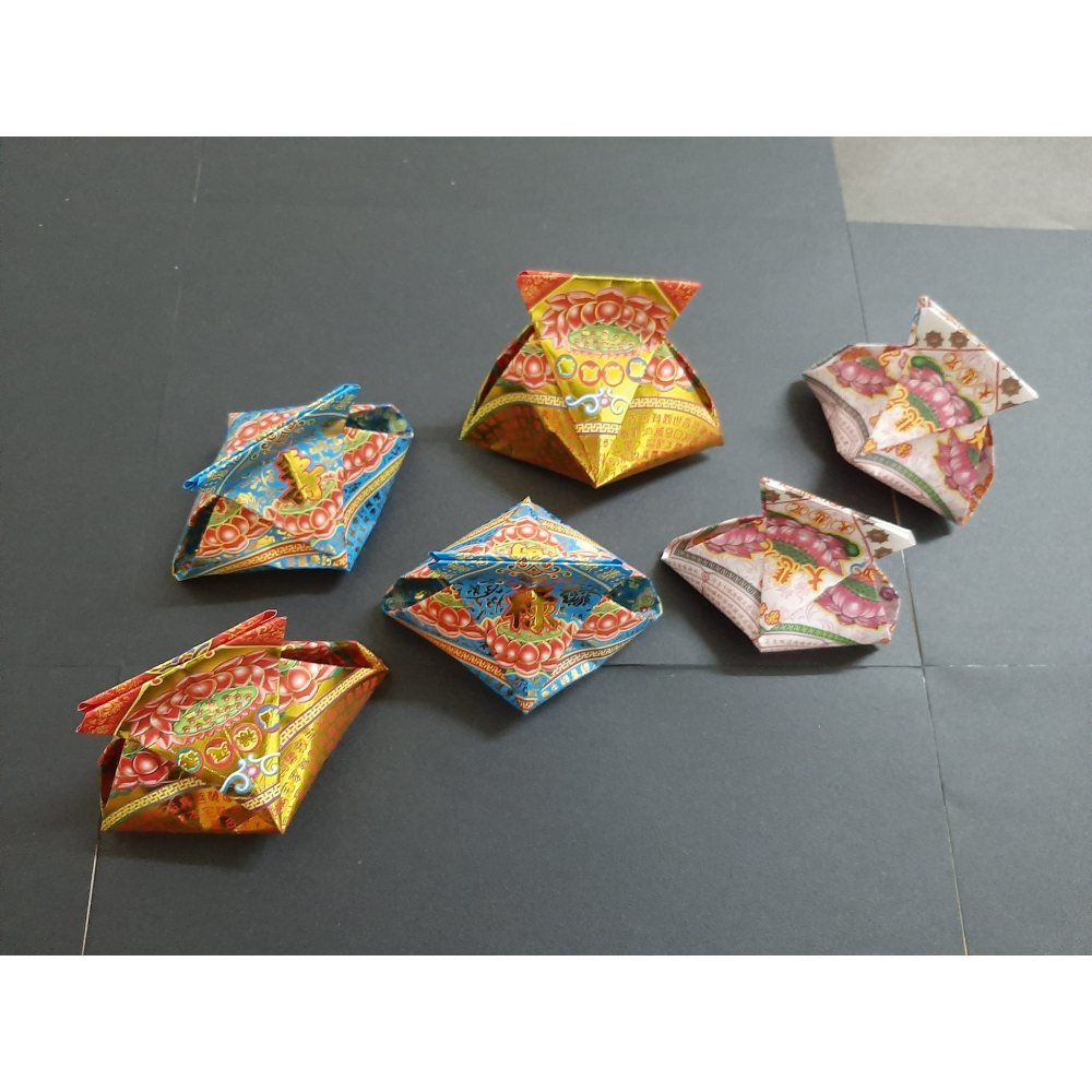 *菩提葉紙藝*    福袋(004)   祈求好運/福祿延壽燙金經文紙/大悲咒/拜拜/神明/開運/招財-細節圖2