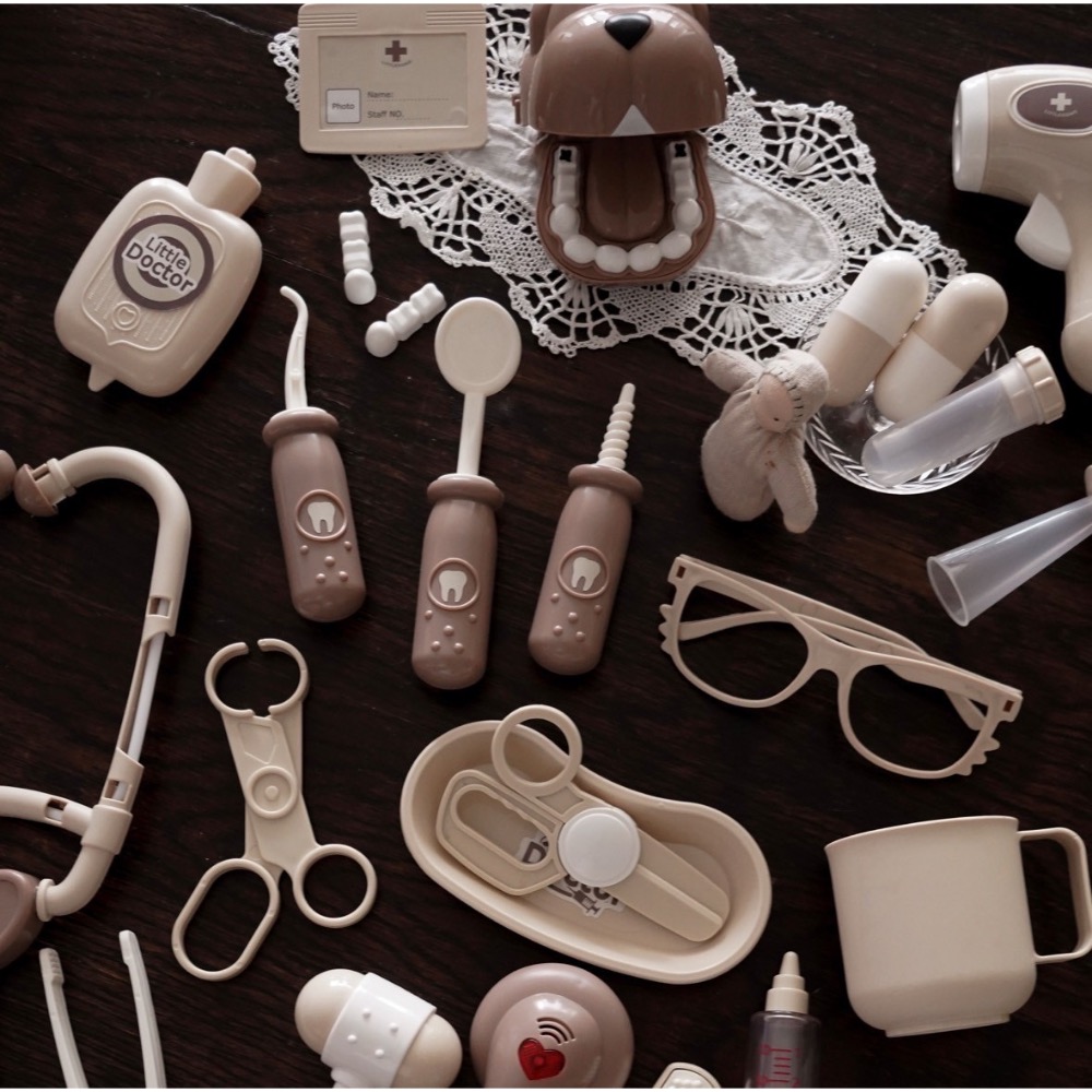 𝗣𝗲𝗻𝗻𝘆 𝗦𝘁𝘂𝗱𝗶𝗼韓國童裝🇰🇷韓國奶茶色醫生診療玩具組 ✈ 預購 兒童玩具 兒童禮物-細節圖5