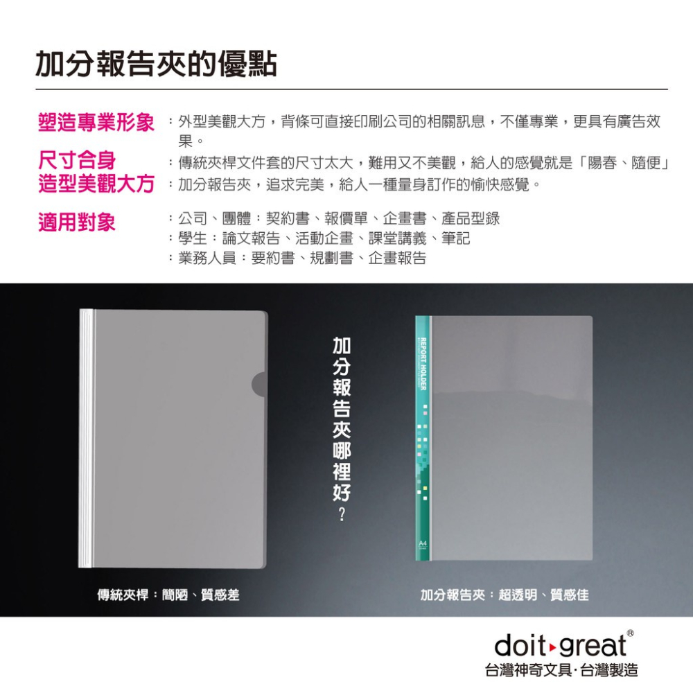 【doit-great】加分報告夾（附可撕貼名片袋） 5入-細節圖6