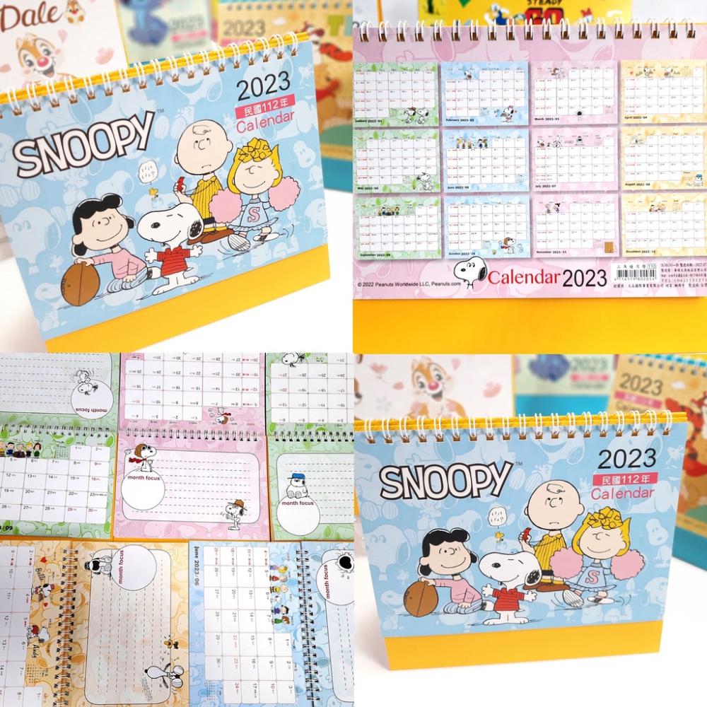 重新上架！！正版 2023 迪士尼桌曆 三角桌曆 維尼 米奇 史迪奇 奇奇蒂蒂 snoopy 皇阿瑪-細節圖2