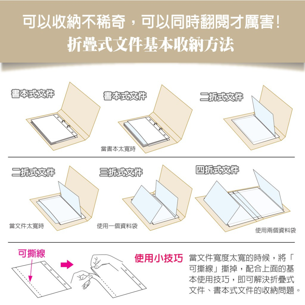 EZ防滑資料袋 A4 11孔20入(多功能型)透明資料袋 內頁資料袋 內頁袋 A4資料袋-細節圖6
