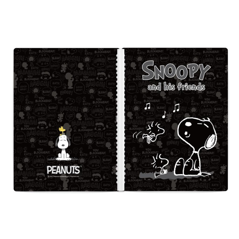 【麗莎小舖】美麗家不反光樂譜夾 Snoopy 不反光資料夾 活頁樂譜夾 可書寫樂譜夾 推拉式樂譜夾（20張內頁）-細節圖4