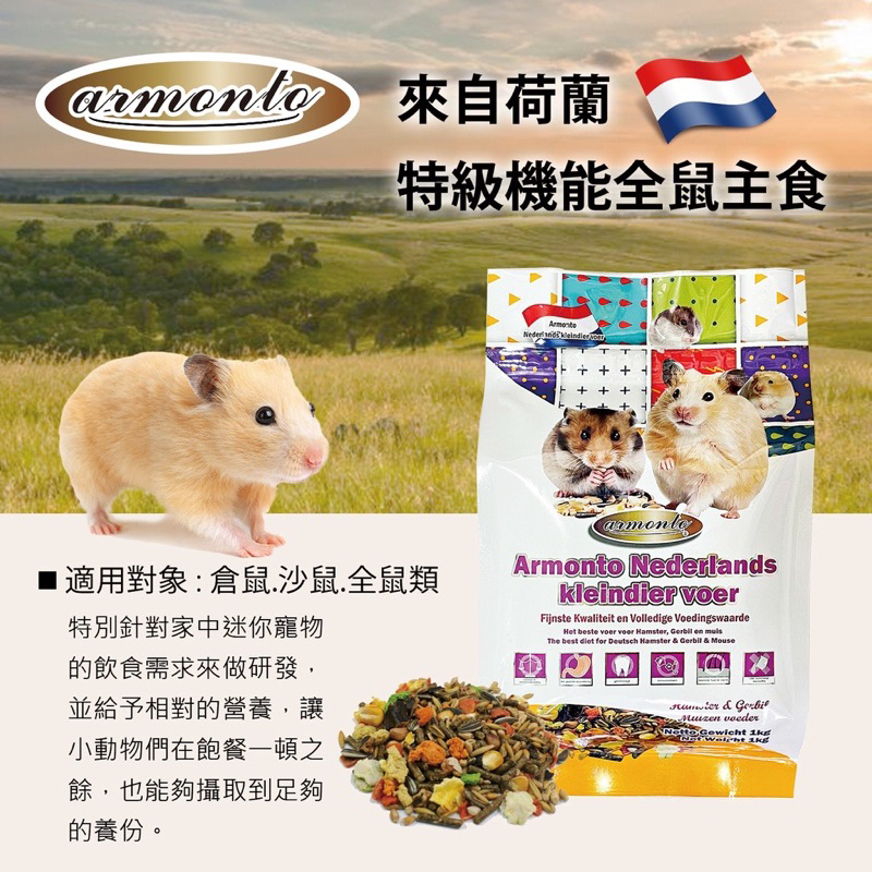 (快速現貨)倉鼠飼料 沙鼠飼料 Armonto 阿曼特 AM荷蘭特級機能全鼠類主食 鼠飼料 倉鼠主食 鼠飼料 鼠糧-細節圖2