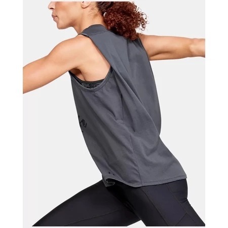 【鳥日子】現貨 L 出清 女 UA Project Rock Aloha運動 背心 深灰 1355713-012-細節圖2