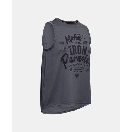 【鳥日子】現貨 L 出清 女 UA Project Rock Aloha運動 背心 深灰 1355713-012-細節圖5