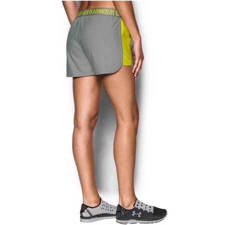 【鳥日子】現貨 L出清 UNDER ARMOUR 女生 訓練 慢跑 短褲 灰/黃 1292231-026-細節圖3