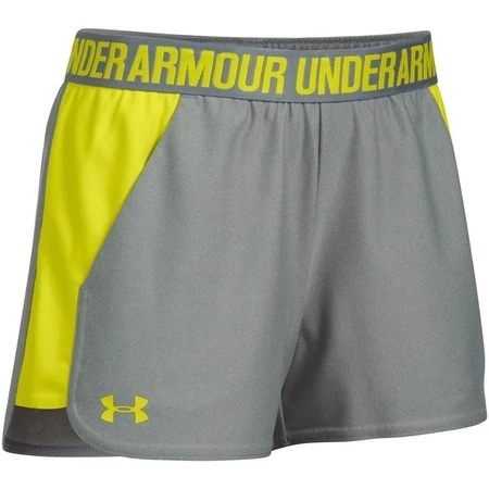 【鳥日子】現貨 L出清 UNDER ARMOUR 女生 訓練 慢跑 短褲 灰/黃 1292231-026-細節圖4