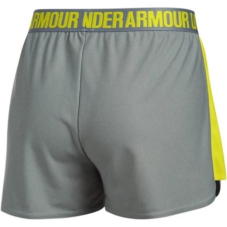 【鳥日子】現貨 L出清 UNDER ARMOUR 女生 訓練 慢跑 短褲 灰/黃 1292231-026-細節圖5