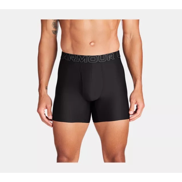 【鳥日子】現貨 UNDER ARMOUR UA Tech Mesh 6吋 四角褲(3入) 運動內褲 黑色 1383884-細節圖2