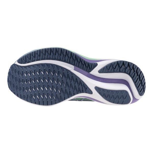 【鳥日子】251 女 MIZUNO 美津濃 WAVE RIDER 28 慢跑鞋 灰紫  J1GD240371-細節圖2