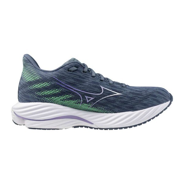 【鳥日子】251 女 MIZUNO 美津濃 WAVE RIDER 28 慢跑鞋 灰紫  J1GD240371-細節圖3