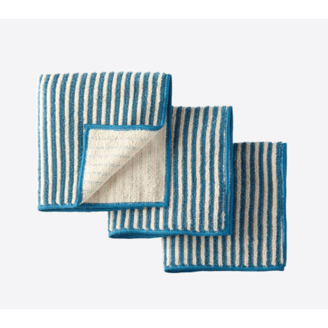 挪威士超細纖維條紋毛巾三入套組 藍綠色/香草白色 308061 308052-規格圖2