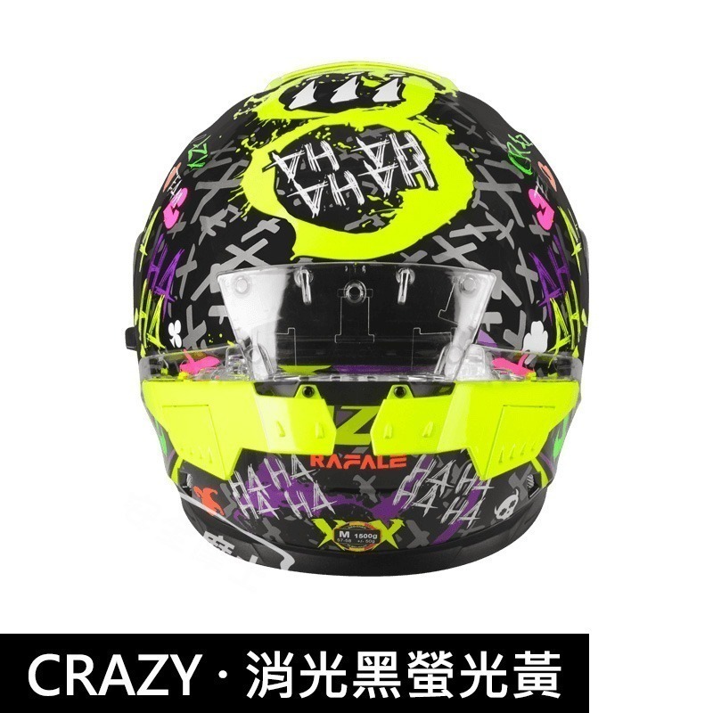 LAZER Rafale CRAZY 消光 亮面 螢光黃 加贈鴨尾 全罩 PINLOCK 安全帽 雙鏡片 鏡片鎖 眼鏡溝-細節圖6