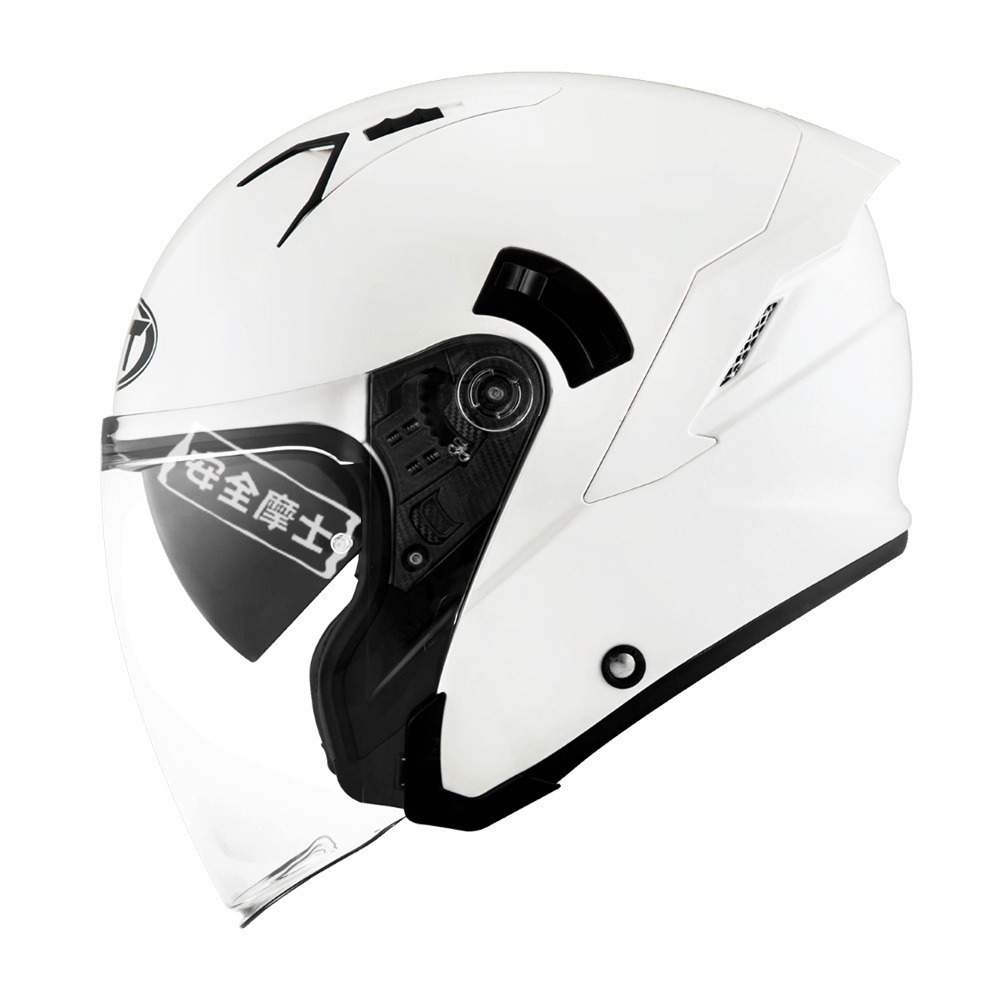 KYT NF-J NFJ 素色 素白 亮面 安全帽 3/4罩 內墨鏡 半罩 排齒扣 藍牙耳機槽 海外代購版 FJ03-細節圖5