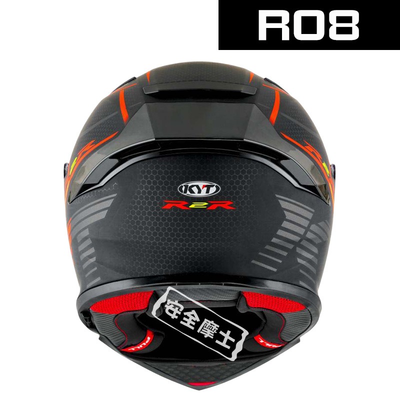 【預訂】KYT R2R  消光 彩繪 R08 內墨片 全罩 安全帽 大尾翼 雙D扣 海外代購-細節圖2