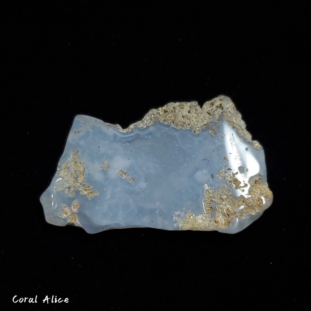 🌟Coral珊寶手作-天然藍紋瑪瑙片43.2*27.7*5.4mm AG2P1-554-細節圖2