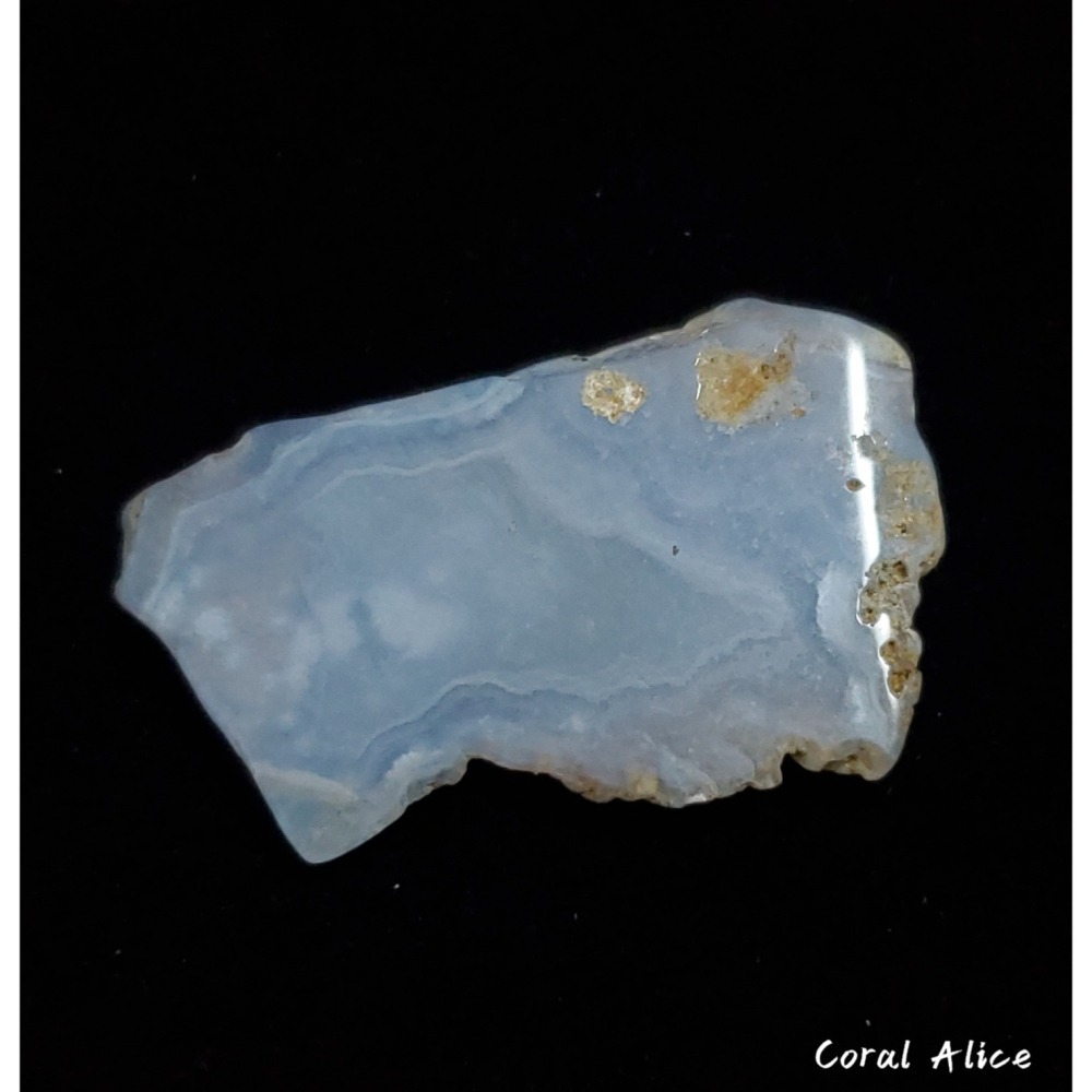 🌟Coral珊寶手作-天然藍紋瑪瑙片43.2*27.7*5.4mm AG2P1-554-細節圖3