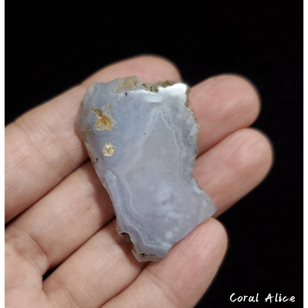 🌟Coral珊寶手作-天然藍紋瑪瑙片43.2*27.7*5.4mm AG2P1-554-細節圖4