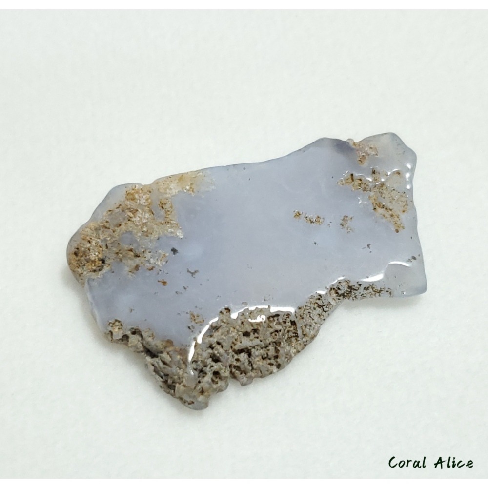 🌟Coral珊寶手作-天然藍紋瑪瑙片43.2*27.7*5.4mm AG2P1-554-細節圖6