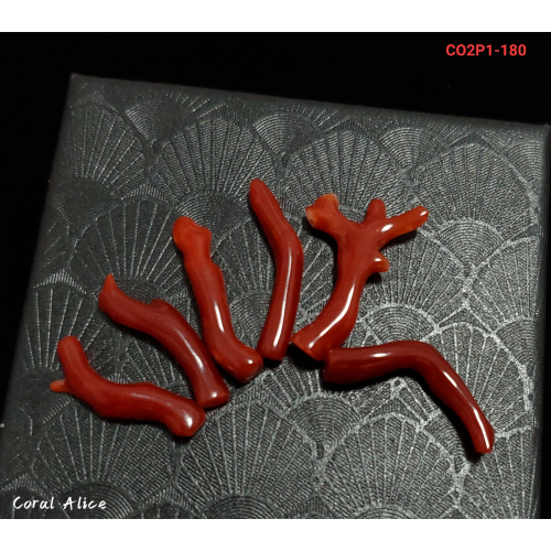 🌟Coral珊寶手作-天然阿卡珊瑚/紅珊瑚自然枝(無孔) 21.0-26.1mm CO2P1-180