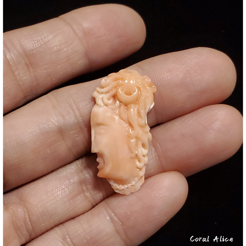 🌟Coral珊寶手作-天然深水珊瑚手工雕刻件(無孔) 30.1*15.1*4.3mm CO2P1-139-細節圖5