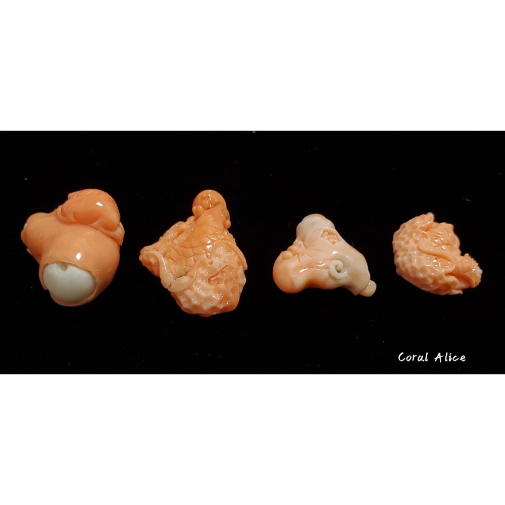 🌟Coral珊寶手作-天然momo珊瑚/深水珊瑚/淺水珊瑚手工雕刻件(吊墜孔) CO2P1-129-細節圖4