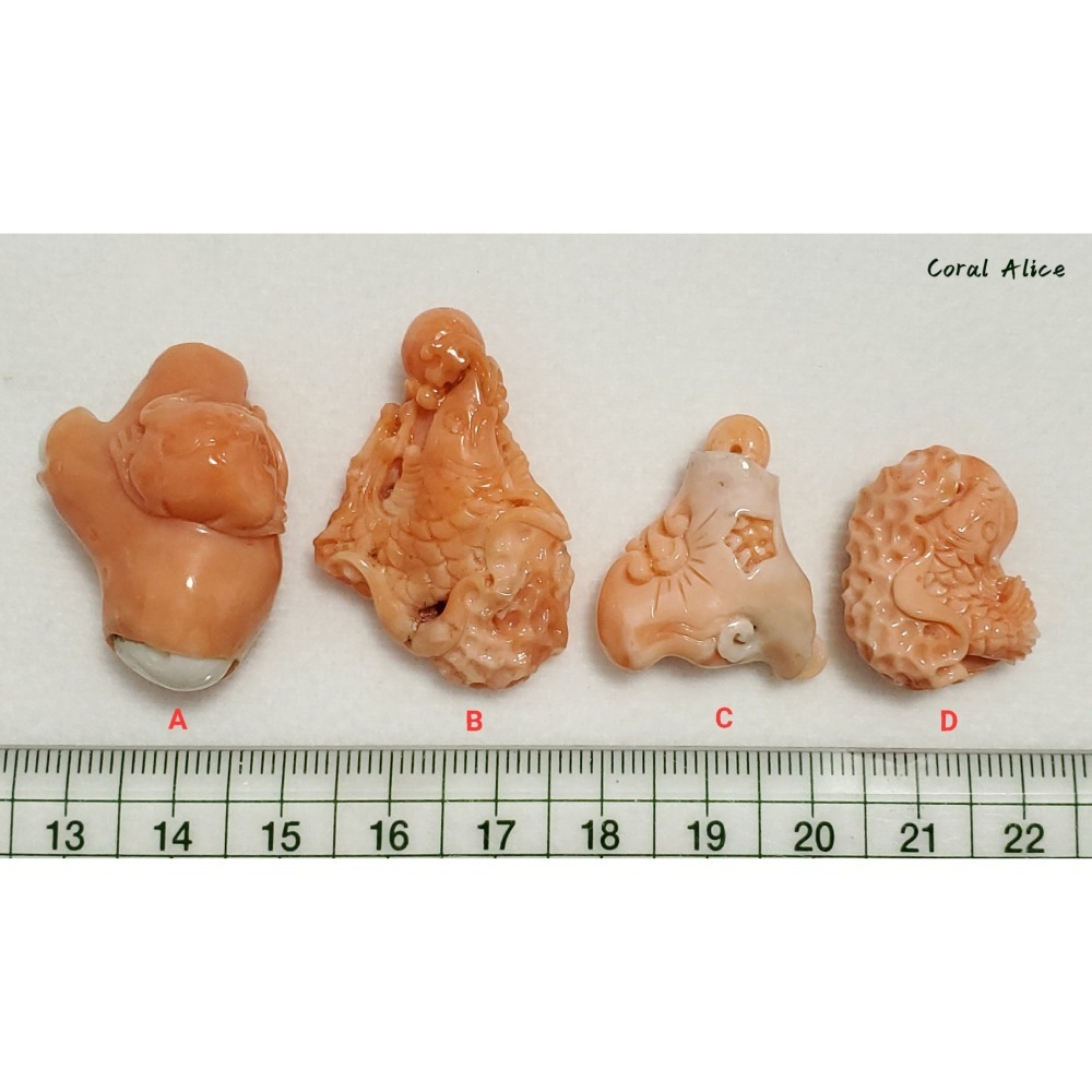 🌟Coral珊寶手作-天然momo珊瑚/深水珊瑚/淺水珊瑚手工雕刻件(吊墜孔) CO2P1-129-細節圖10