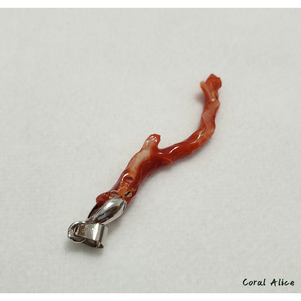 🌟Coral珊寶手作-天然阿卡珊瑚自然枝項墜 48.7mm CO2P1-135-細節圖7