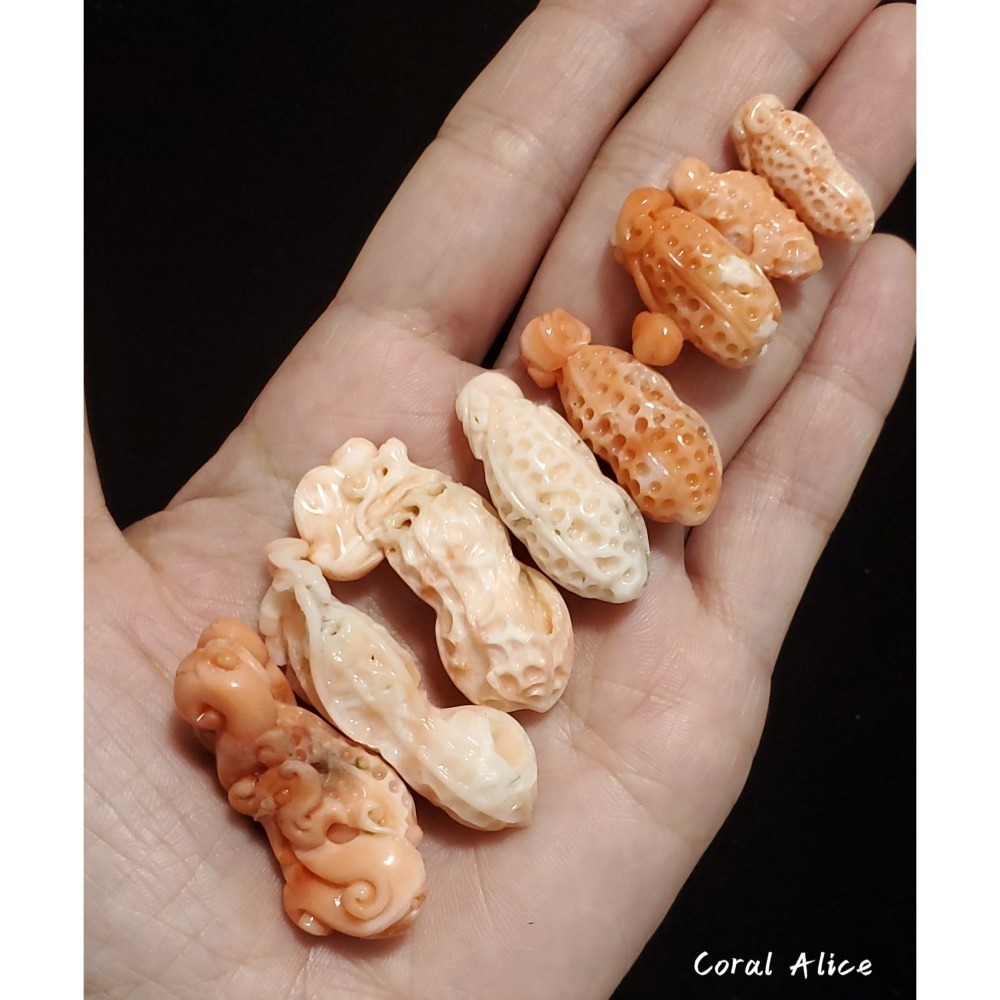 🌟Coral珊寶手作-天然深水珊瑚/白珊瑚手工雕刻(吊墜孔) CO2P1-126-細節圖6